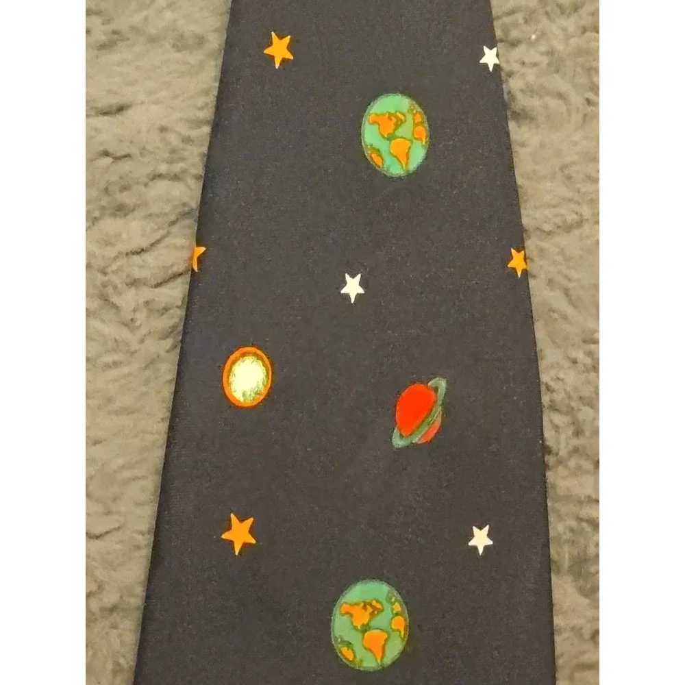 Vintage 1996 Space Jam‎ Silk Tie Bugs Bunny Basketball Navy Blue Warner Bros